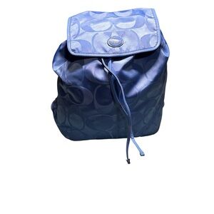 COACH Signature Optic Nylon Drawstring Backpack – Periwinkle Blue (A1360-F77350)